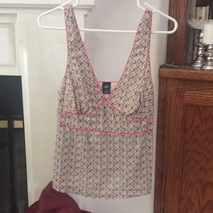 Vintage y2k 90s GAP Geometric Pattern Blouse Tank Top Women’s M empire waist